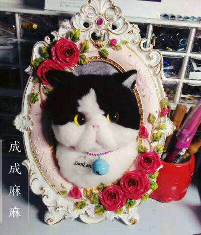 成成麻麻的毛毡定制馆～羊毛毡猫咪相框