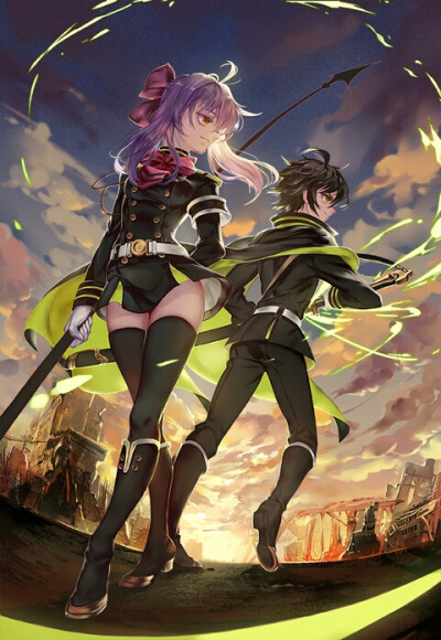 終わりのセラフ，Seraph of the end，百夜优一郎，百夜米迦尔，第二季回归，情侣，米优大法好，动漫截图