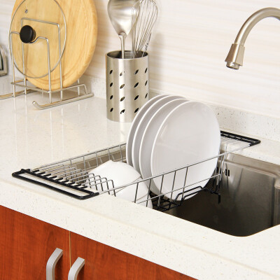 简易洗菜不锈钢水槽架沥水架时尚厨房碗筷沥水篮收纳篮置物晾碗架