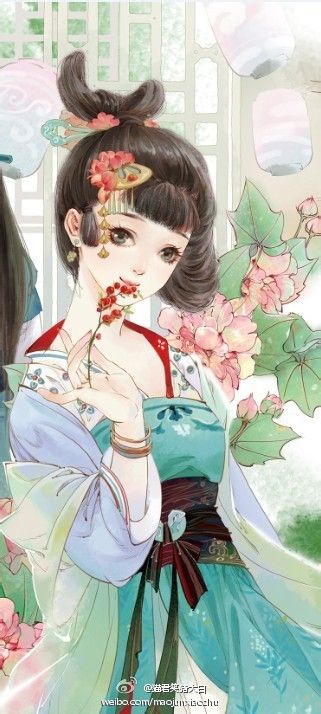 水彩#人物#古风#插画#动漫#
