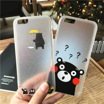 韩国卡通熊iphone6 6S手机壳苹果6plus全包软壳4.7寸6S磨砂保护套