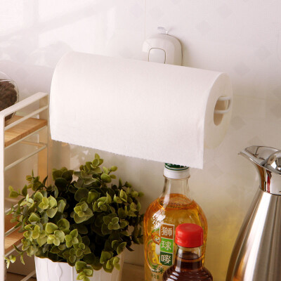 欧润哲 真空吸盘纸巾架厨房 卫生间卷纸架 创意厕纸架