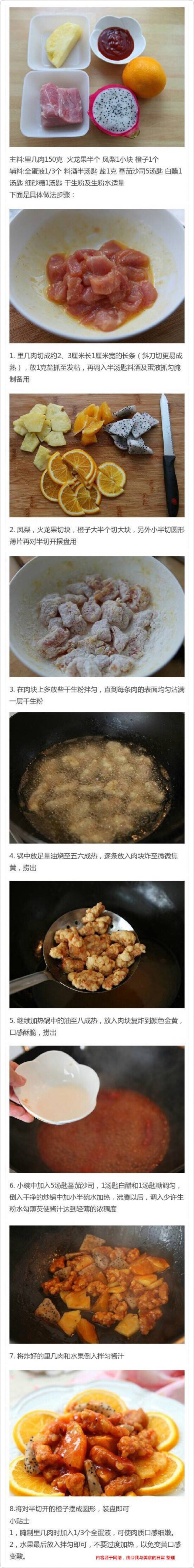 给大家分享一道酸甜开胃菜——鲜果咕噜肉，吃货赶紧学起来吧！转需！