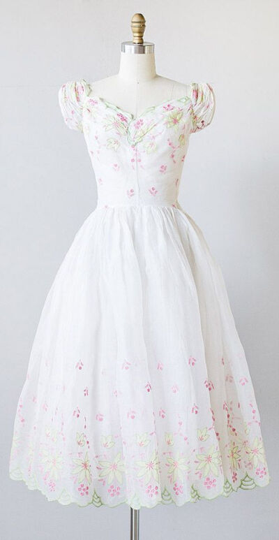 1940年代白色纱礼服