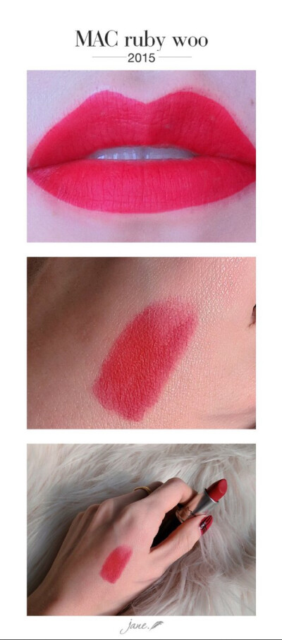 #安利好货##MAC#MAC ruby woo ~MAC的唇膏整体颜色非常不错，上妆效果非常好，颜色很正，唯一的缺点是偏干，有点略微卡唇纹，但是对于爱美的菇凉们来说这根本不是问题，小唇刷多刷几遍均匀上色就好了，也比较好卸，价…