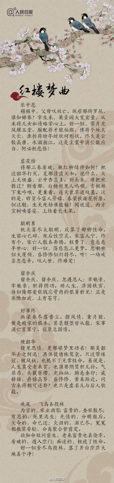 【《红楼梦》经典诗词，你会背几首？】《红楼梦》，四大名著之一，书中诗词曲赋，艺术成就极高。“一个是阆苑仙葩，一个是美玉无瑕。”“花谢花飞花满天，红消香断有谁怜？”“寒塘渡鹤影，冷月葬花魂。”“甚荒唐，…