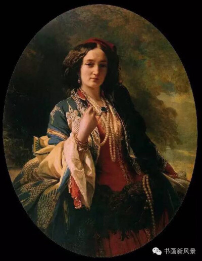  德国的宫廷画家，温德尔哈尔特（Franz Xaver Winterhalter，1805-1873），专门绘制欧洲的王室形象：奥地利，德意志，俄罗斯，法国，英国，甚至亚洲的皇帝国王和王后们，都请他做过肖像画。