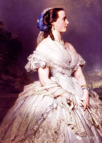  德国的宫廷画家，温德尔哈尔特（Franz Xaver Winterhalter，1805-1873），专门绘制欧洲的王室形象：奥地利，德意志，俄罗斯，法国，英国，甚至亚洲的皇帝国王和王后们，都请他做过肖像画。