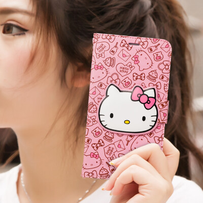 Hello kitty三星note3手机壳翻盖式防摔仿皮保护套 note3外壳