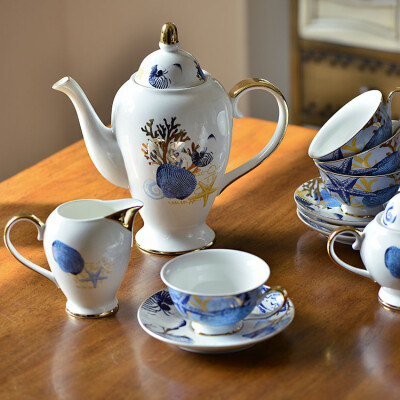 美锦居美式乡村茶壶茶杯咖啡具海蓝之心咖啡具系列