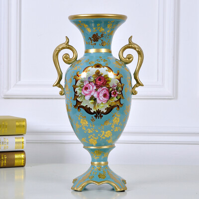 陶瓷花瓶欧式复古奢华大号客厅摆件插花瓶装饰家居软装工艺品