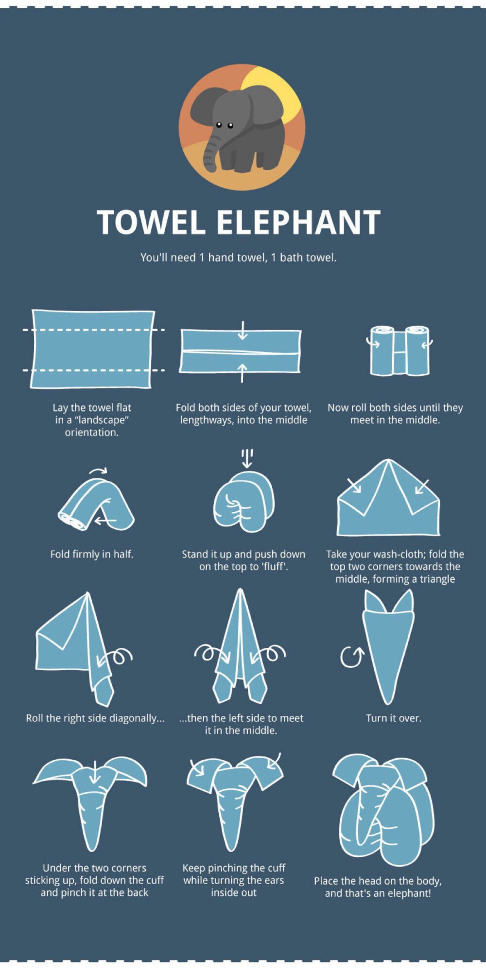 毛巾的10种简单叠花图片