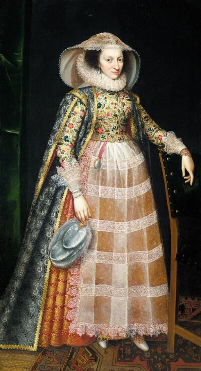 1610-1616Portrait of a lady (Margaret ArundelLady Weston), attributed to Robert Peake the Younger, circa