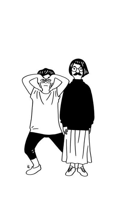 黑白 简约 插画 壁纸