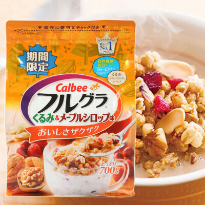  日本 Calbee卡乐B 水果谷物综合燕麦片700g720g核桃枫糖味
