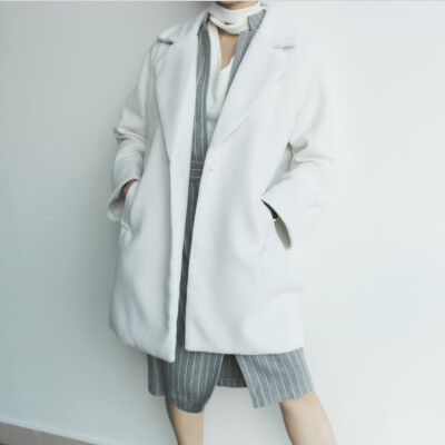 Wool Coat 中长款毛呢单扣极简大衣 三色入