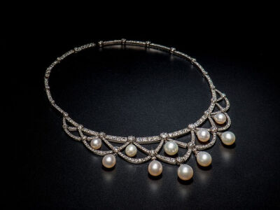 罗斯柴尔德家族的遗产：珍珠和钻石项链，1880，欧洲。银，金，珍珠，钻石