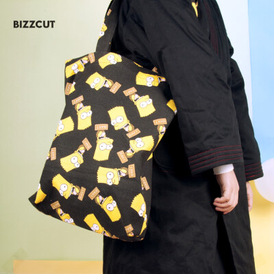 BIZZCUT原创设计动漫卡通巴特辛普森帆布手提斜跨托特包
