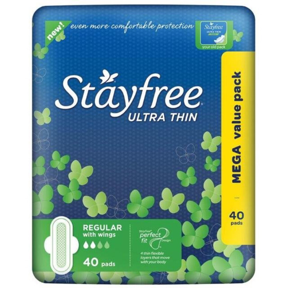 Stayfree 品牌超薄护翼卫生巾40片