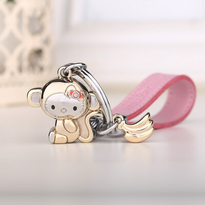 猴子钥匙扣女创意 可爱Hello Kitty香蕉猴钥匙链挂件韩国创意礼物