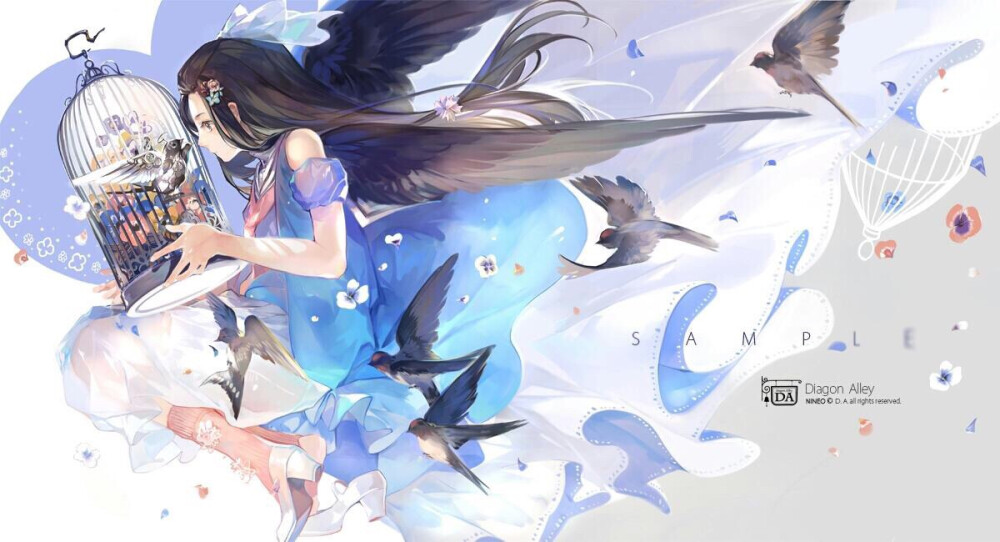 动漫 美图 插画 壁纸 二次元 少女 唯美 场景 pixiv 国人画师nineo 搬运 侵删 「捕夢少女」#新年第一弹#