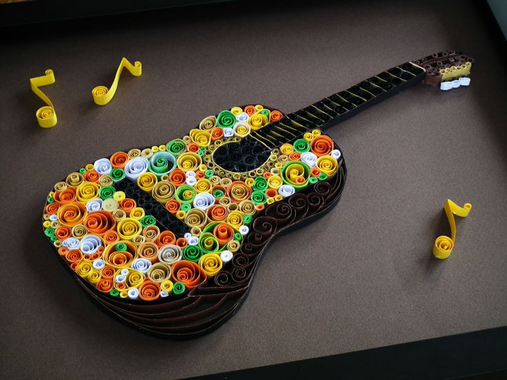 吉他 衍纸 纸艺 折纸 3D DIY