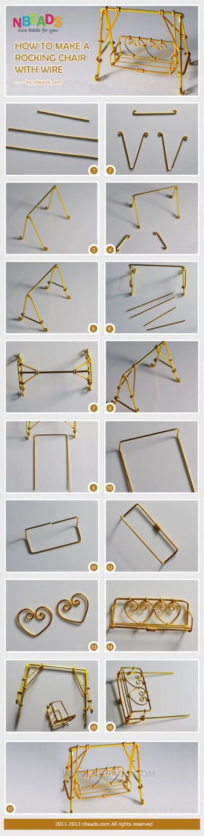 手工 秋千椅 铜丝铁丝 绕线 3D 立体 DIY