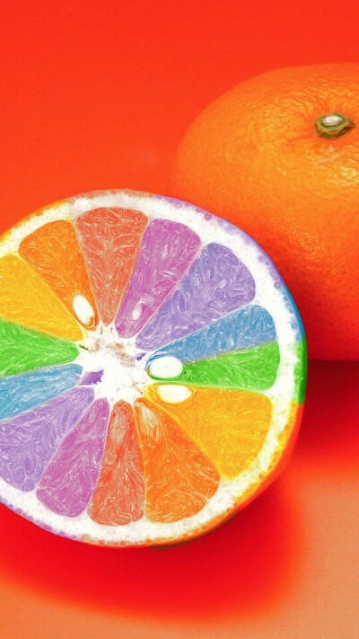 多彩橙子 水果壁纸