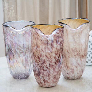 知根  手工吹制欧式贝壳花瓶花器 家居饰品客厅创意花瓶摆件