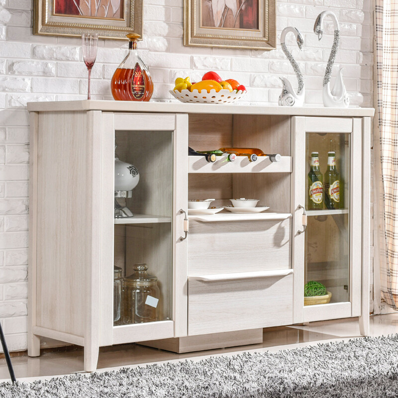 简约田园北欧 实木餐边柜碗柜茶水柜酒柜储物柜厨房柜橱柜