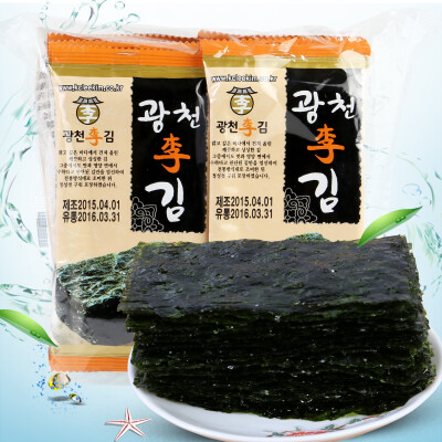 ！韩国进口海苔 广川李海苔2g*10包 进口休闲拌饭零食品海苔