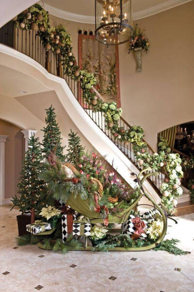 圣诞节楼梯装饰