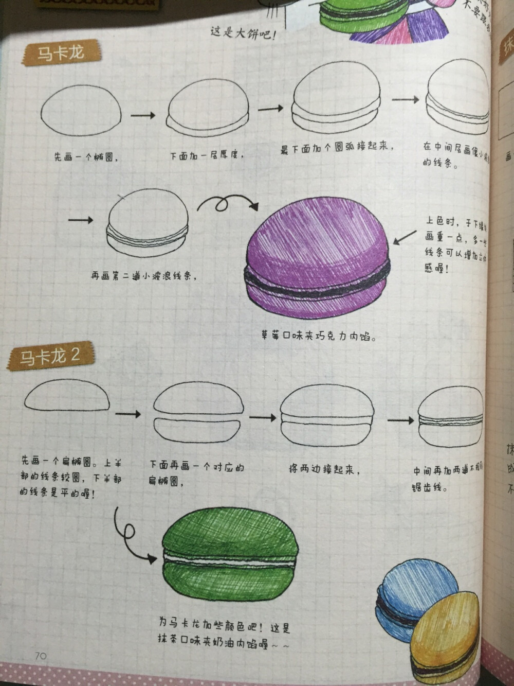 马卡龙 甜点 简笔画