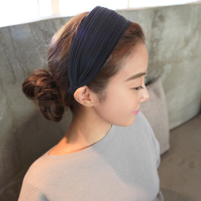韩国进口发饰头饰 冬季时尚气质毛线宽边发箍现货