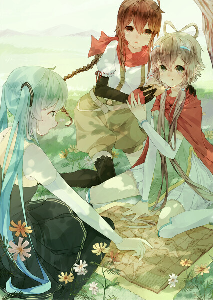 VOCALOID CHINA 洛天依 乐正绫 初音未来 野餐 虚拟偶像 歌姬 洛天依：（ˉ﹃ˉ）怎么吃都吃不饱吖