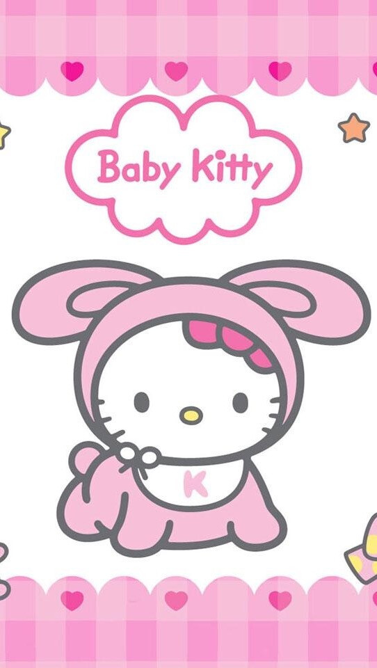 粉色HelloKitty锁屏壁纸