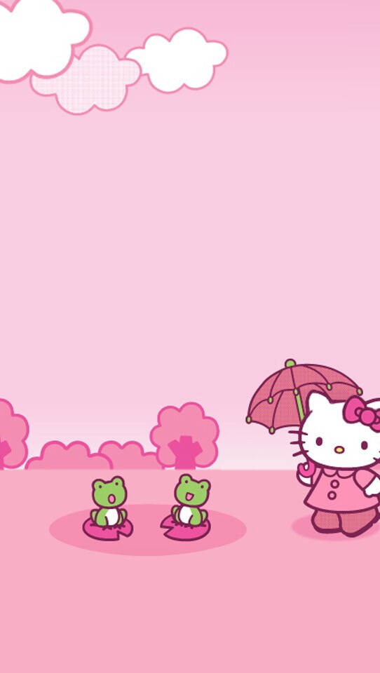 粉色HelloKitty锁屏壁纸