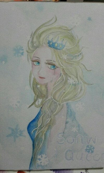 在寒冷的日子描绘冰雪女王一只(≧▽≦)