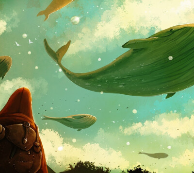 「童话」如果有一天，鱼在天上飞，鸟在海里游，树在地上跑来跑去，人被种在地里......