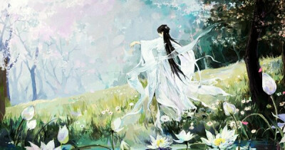 听弦断，断那三千痴缠。坠花湮，湮没一朝风涟。花若怜，落在谁的指尖。