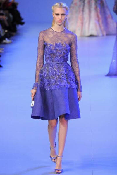 Elie Saab SS 2014 couture 蓝色精灵 礼服 婚纱 蓝色 长裙