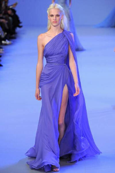 Elie Saab SS 2014 couture 蓝色精灵 礼服 婚纱 蓝色 长裙