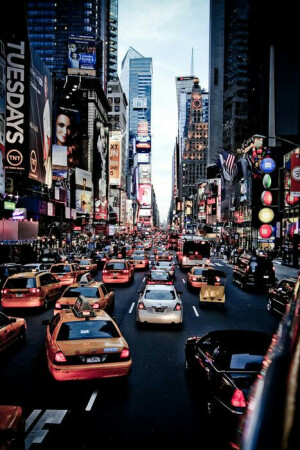 繁华的纽约街头  锁屏壁纸