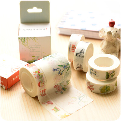 韩国文具可爱和纸胶带时尚卡通彩色DIY粘贴纸装饰标签日记手帐