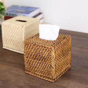 越南进口 手工藤编抽纸盒 高档酒店用纸巾盒 美式设计 餐巾盒