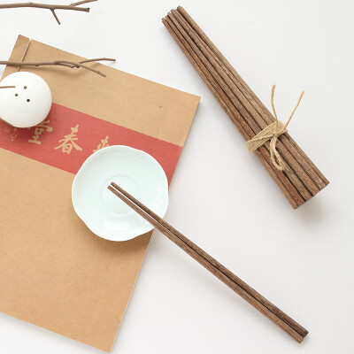 无漆无蜡天然鸡翅木筷 酒店家用原木防滑筷 健康环保红木餐具