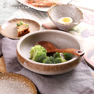 NDP 面碗陶瓷家用日式餐具 面碗汤碗大碗陶瓷创意餐具8英寸面碗