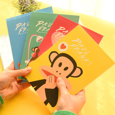 韩国文具卡通小动物记事本 大嘴猴空白练习册小本子软面抄 竖版
