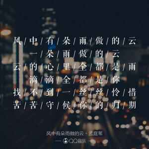 风中有朵雨做的云·孟庭苇