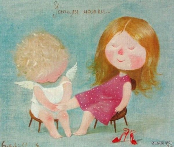 来自乌克兰插画家。Eugene Gapchinska的一组手绘儿童插画，她创作了许许多多粉红色皮肤的可爱小孩，一同分享给大家。